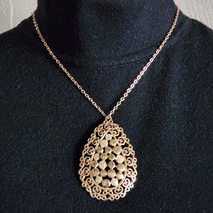 Gold Filigree Medallion Necklace